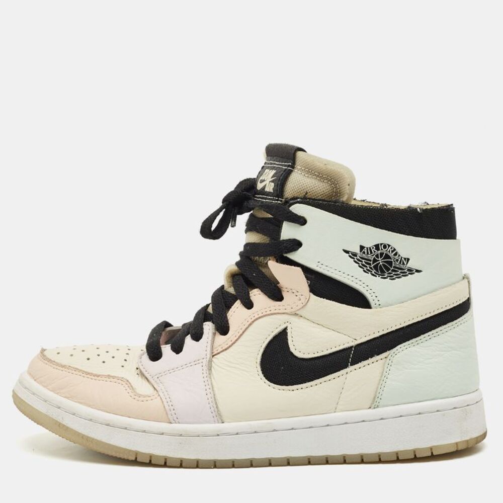 Air Jordans Multicolor Leather Jordan 1 High Zoom Air Cmft Easter Sneakers Size